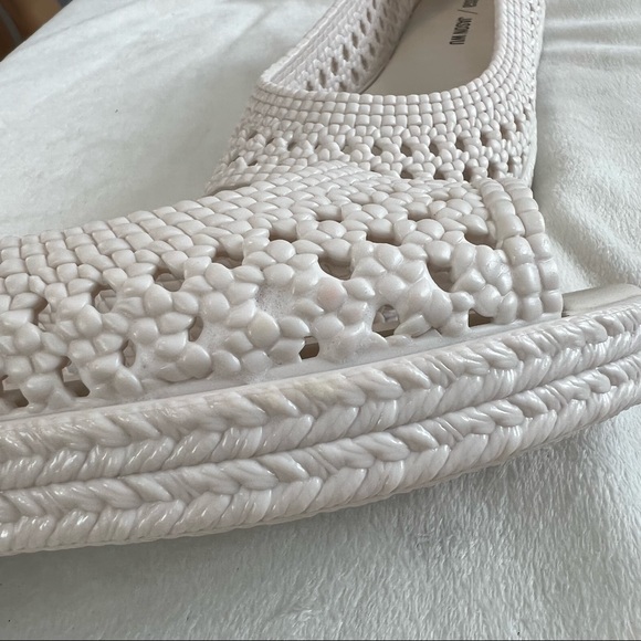 NWOT Melissa Camilla + Jason Wu Woven Open Toe Flats Size 9 - Picture 16 of 16